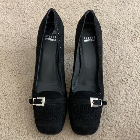 Stuart Weitzman Shoes - Stuart Weitzman black suede loafer with block heel